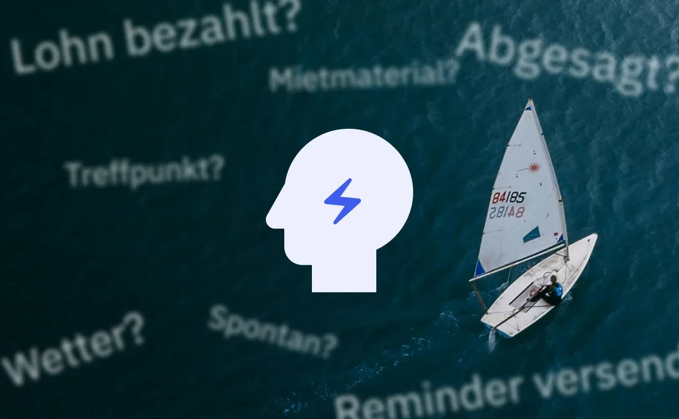 Visualisierung mit vielen unterschiedlichen Gedanken im Kopf
